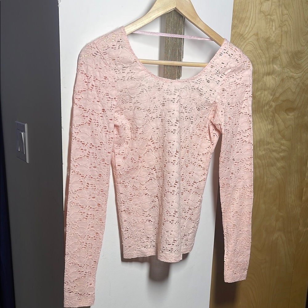 Elegant Coral color romantic lace Women's Top